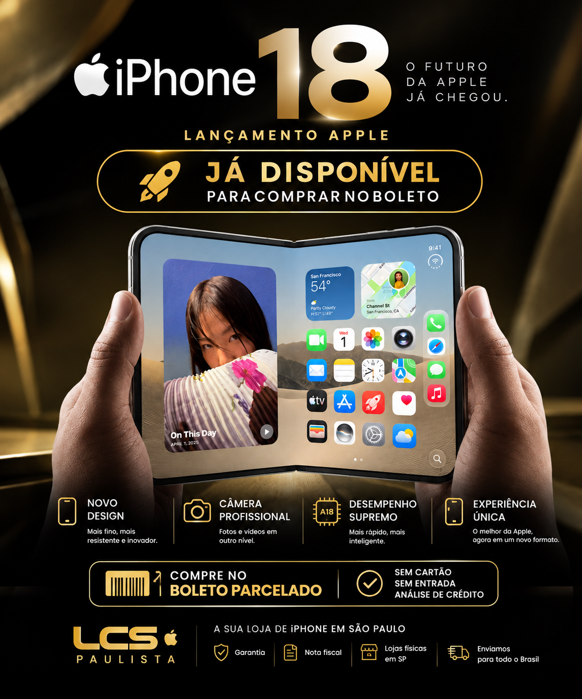 iPhone 18 já disponível na LCS Paulista para comprar no boleto parcelado